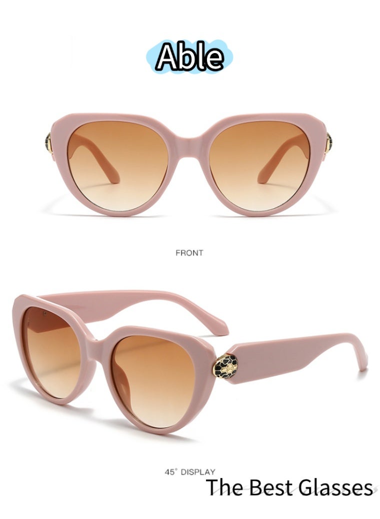 ABLE 【2025New Glasse】Women's cat-eye polarized sunglasses - UV400 UV protection, high-definition anti-glare, pink frame - suitable for shopping/driving/traveling, fashionable facial decoration accessories - Image 4