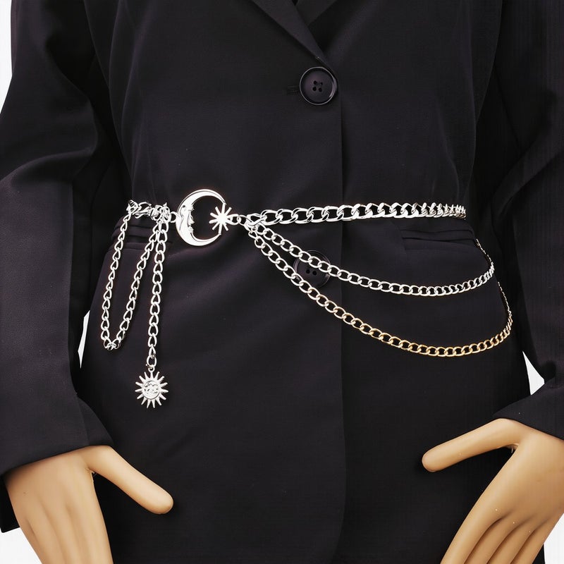 Moon Sun Layered Waist Chain for Party Daily Street Outfits - Image 5