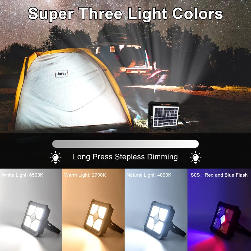 iodoo Cosyeasy Portable Led Work Solar Light 2700-6500K 200W 20600mAh 20000LM 336Led IP66 Stepless Brightness Job Site Battery Rechargeable led Floor Light for Power Failure Emergency Worklight Car Repair - Image 2