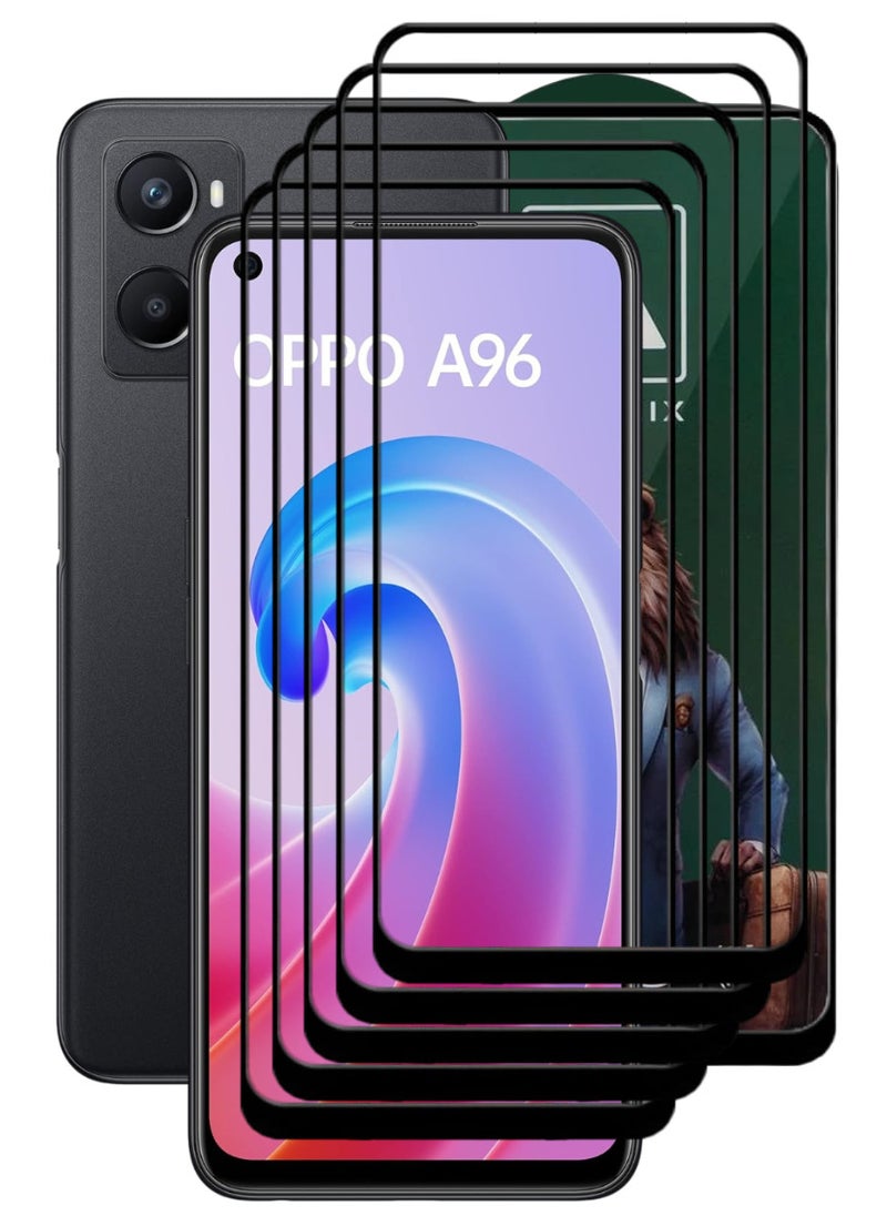 ACLIX 5 Pieces Antistatic ESD Dustproof Premium Quality High Definition Tempered Glass Screen Protector Designed For Oppo A96 - Image 1