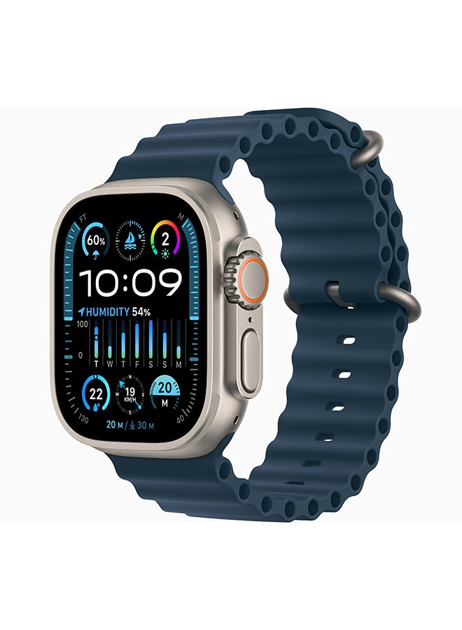 Apple Watch Ultra 2 GPS + Cellular, 49mm Titanium Case With Blue Ocean Band - Image 1