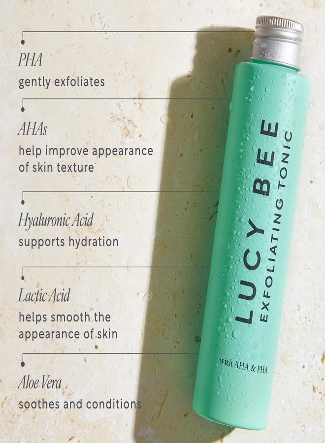 Lucy Bee AHA PHA Exfoliating Tonic for Sensitive Skin, Glycolic Acid & Fruit Acids, Gentle Daily Exfoliant, Dermatologist Approved, Certified Organic, Vegan & Cruelty Free, 3.38 fl oz - Image 4