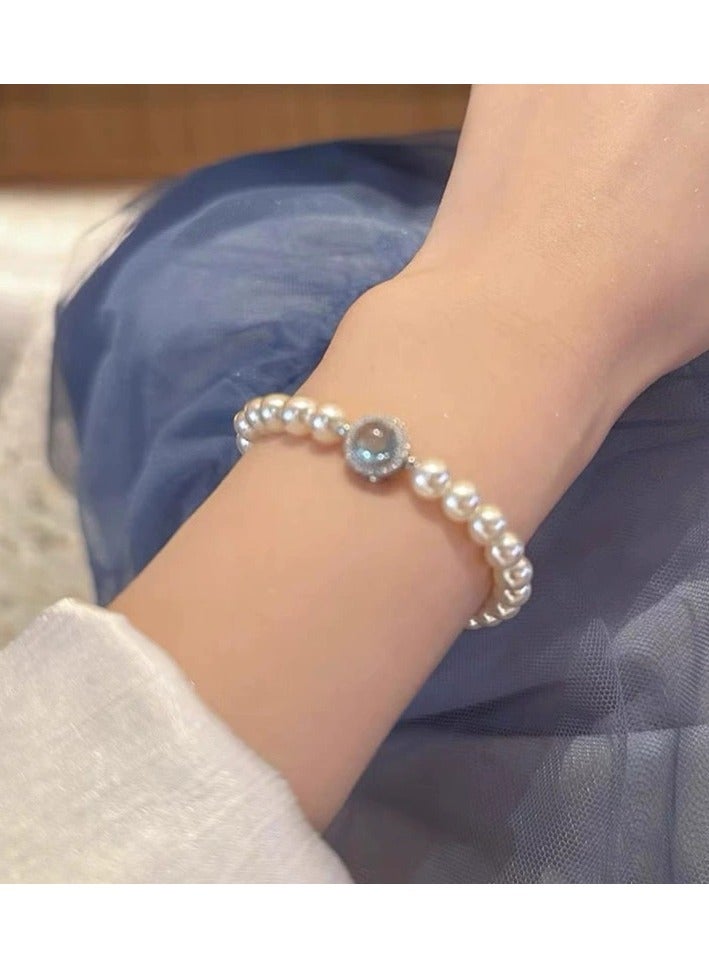 Goolsky Pearl & Crystal Beaded Bracelet – Elegant Handmade Bracelet for Women | Dainty Romantic Jewelry Gift - Image 3