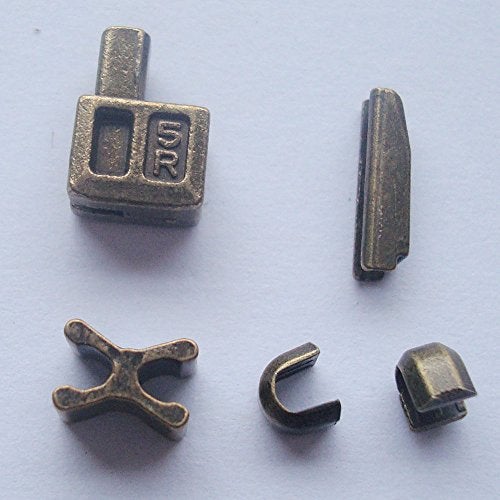 5Afashion 2 sets bronze #5 metal zipper head box zipper resucue slider zipper pull replacements zipper sliders retainer insertion pin easy for zipper repair kit - Image 3