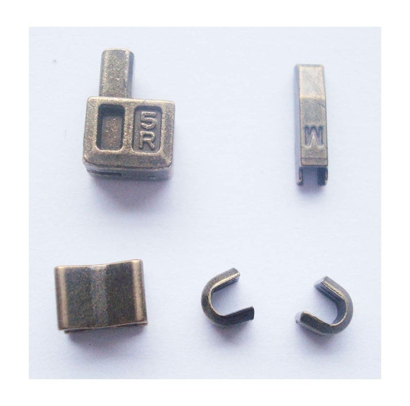 5Afashion 2 sets bronze #5 metal zipper head box zipper resucue slider zipper pull replacements zipper sliders retainer insertion pin easy for zipper repair kit - Image 1