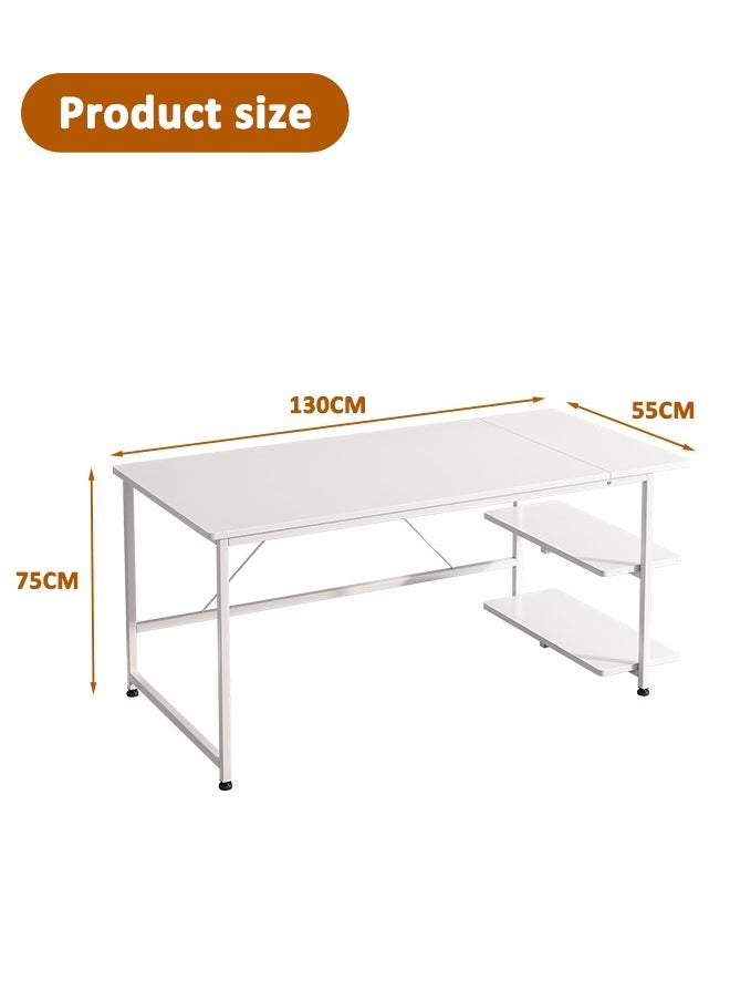Harlan - 130cm Gaming Desk,Simple Computer Desk,Office Table with Storage,Study Desk for Home Office Desk - Image 1