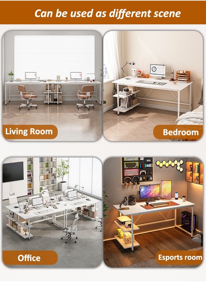 Harlan - 130cm Gaming Desk,Simple Computer Desk,Office Table with Storage,Study Desk for Home Office Desk - Image 1
