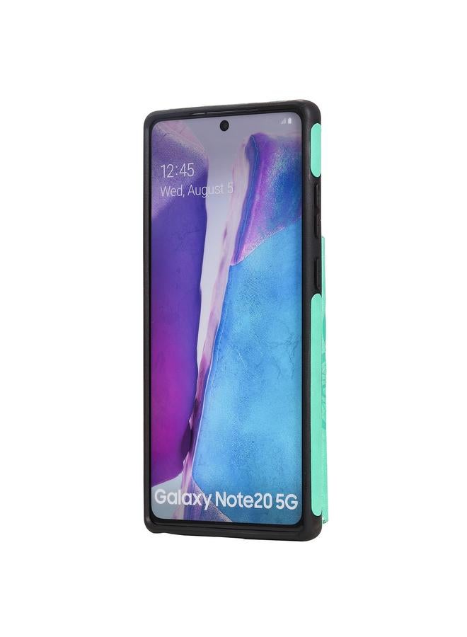 اس-توب جراب لهاتف Samsung Galaxy Note20، جراب واقٍ مقاوم للصدمات بنقشة زهور مع حامل وفتحات للبطاقات وإطار للصور - Image 3