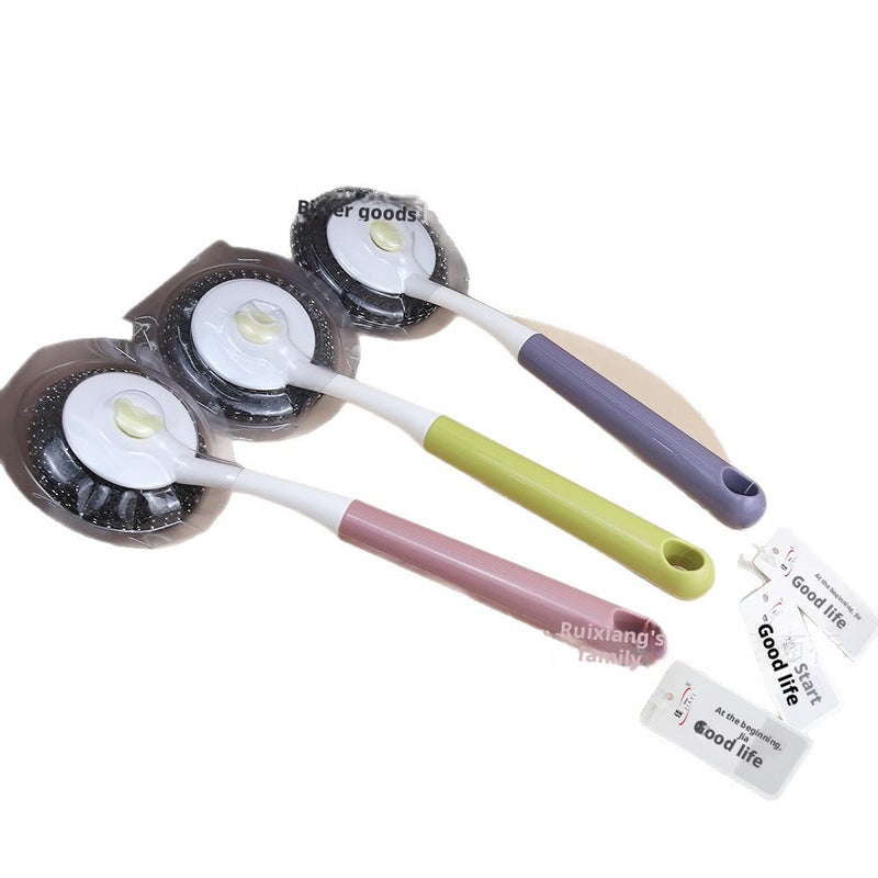 Jiayi 1825 Steel Wire Pot Scrubber Brush - Long Handle, Non-Scratch - Image 5
