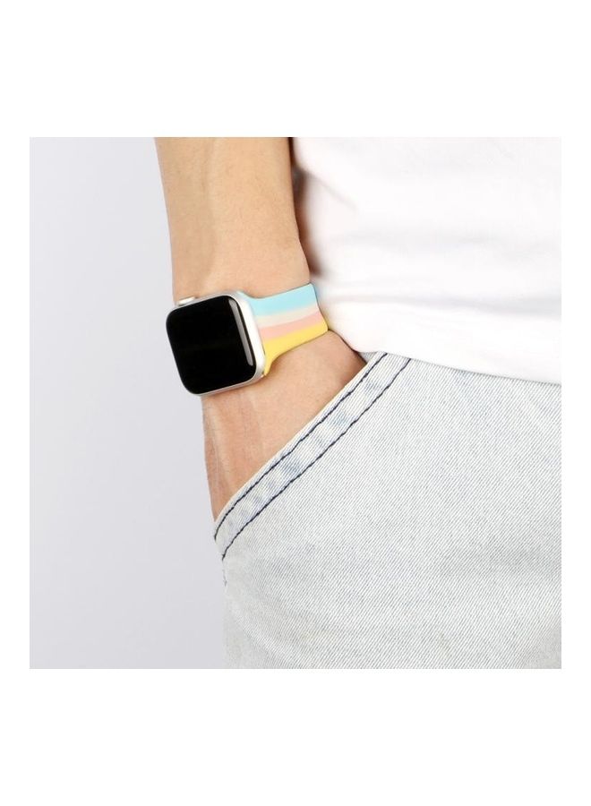 NIBEMINENT Rainbow Watchband For Apple Watch Series 7 45mm/6 & SE 5 4 44mm/3 2 1 42mm Multicolour - Image 4