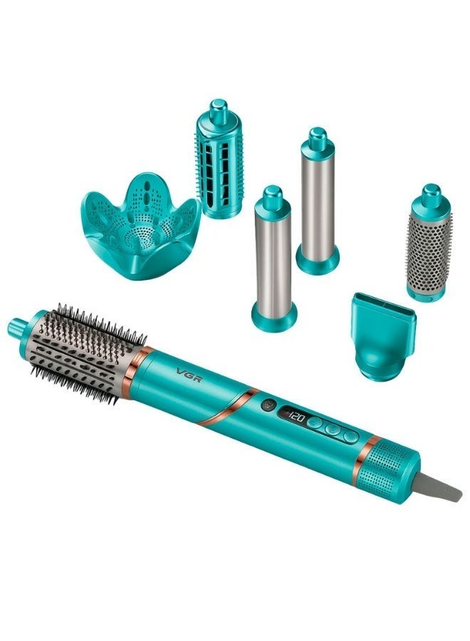VGR 7 in 1 Professional Hot Air Styler 1400W V-477 , Multi-Function Hair Dryer Brush with 7 Attachments for Complete Styling All-in-One Hair Styling Tool with Ceramic Coating, Adjustable Heat & Cool Shot for Salon Results at Home – Blue blue - Image 1