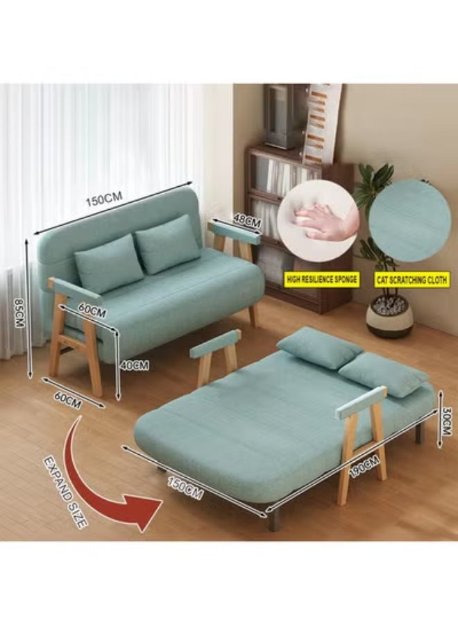 ZCM-HAPPY Convertible Folding Sofa Bed Space Saving Scratch Resistant Sofa for Apartments - Image 2