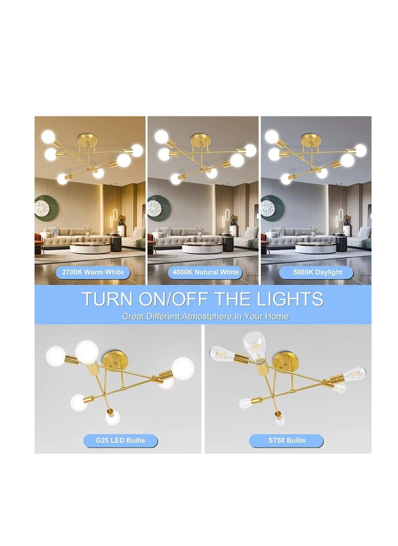 SUN SHINE Modern Sputnik Chandelier Ceiling Light  - Image 3