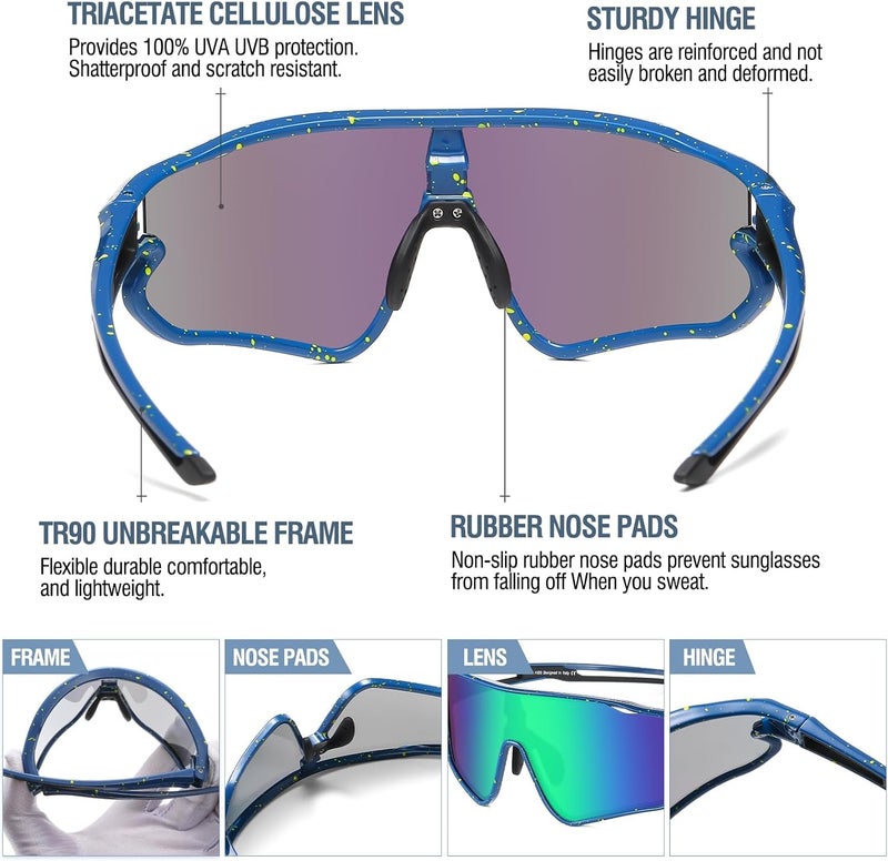 DUCO Kids Sunglasses Polarized UV Protection 400 - Kids Sports Sunglasses Boys with Lightweight TR90 Frame - Youth Baseball and Cycling Sun Glasses for Boys & Girls - DK268 - Image 4