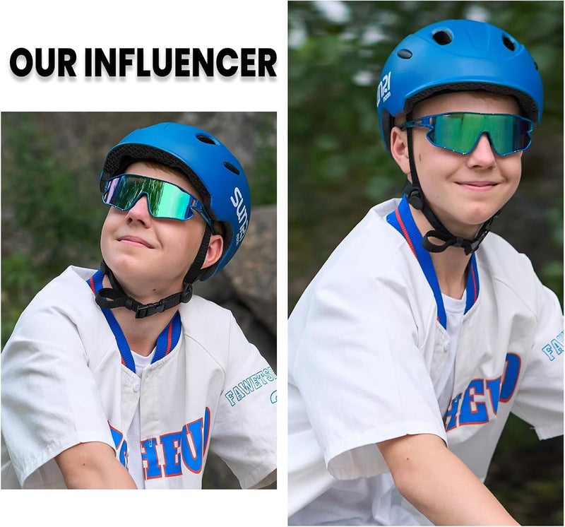 DUCO Kids Sunglasses Polarized UV Protection 400 - Kids Sports Sunglasses Boys with Lightweight TR90 Frame - Youth Baseball and Cycling Sun Glasses for Boys & Girls - DK268 - Image 2