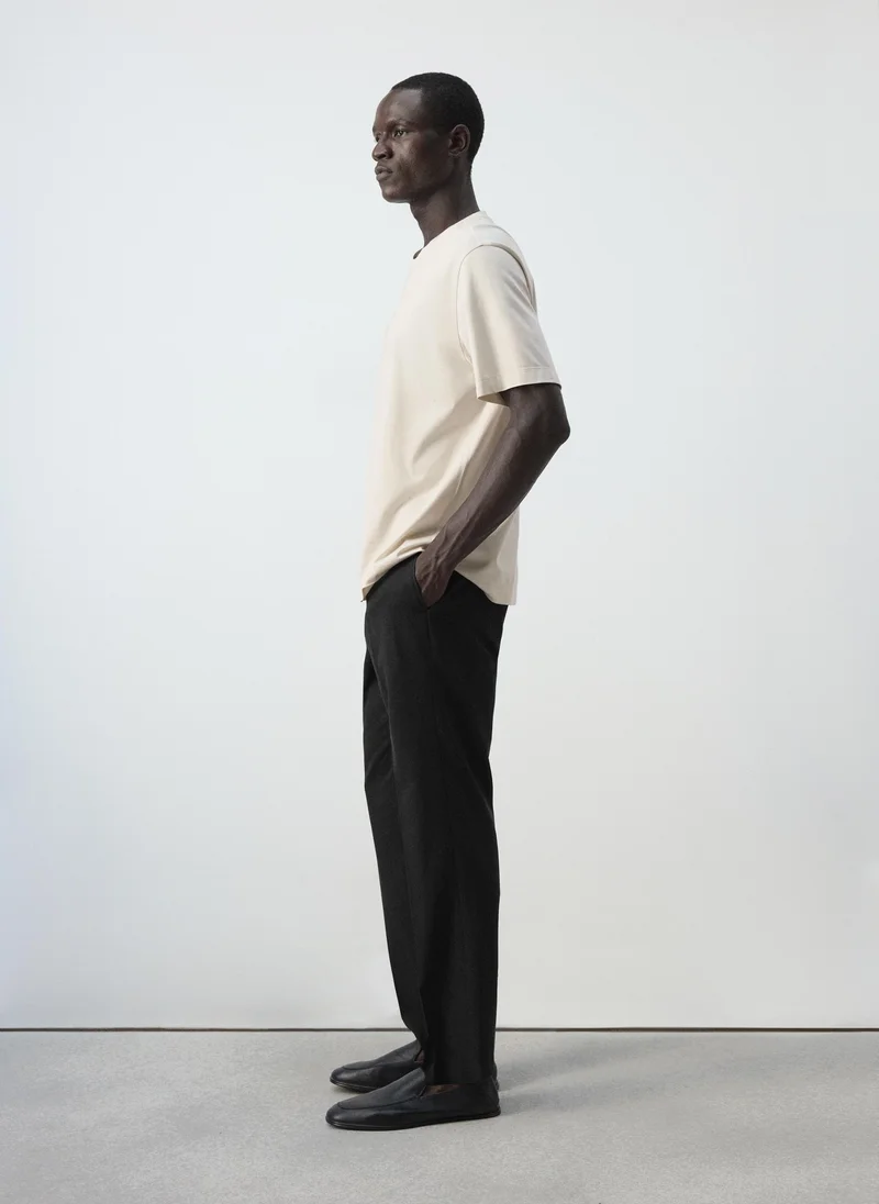 Mango Man 99-NEGRO Regular Fit Trousers In A Lyocell-Cotton Blend for Men | Best Price UAE