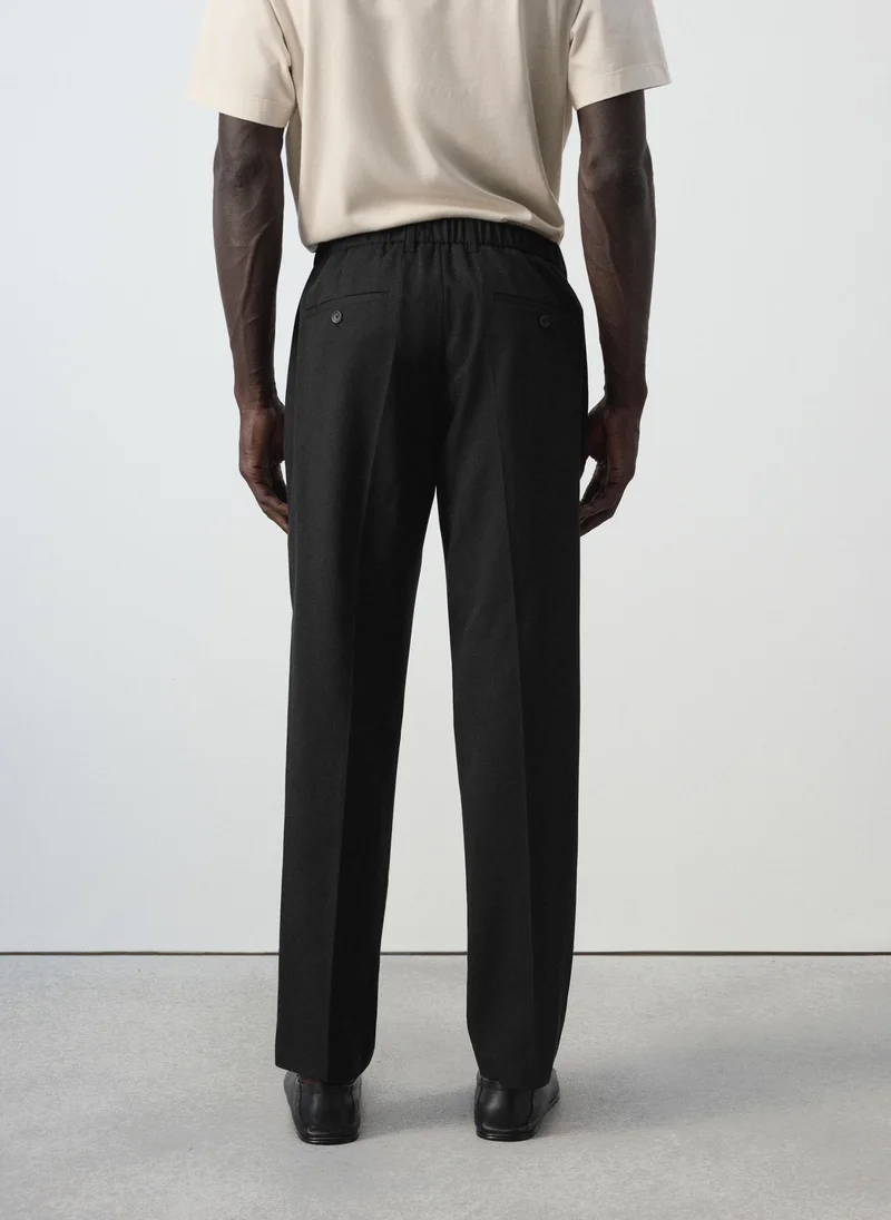 Mango Man Regular Fit Trousers In A Lyocell-Cotton Blend