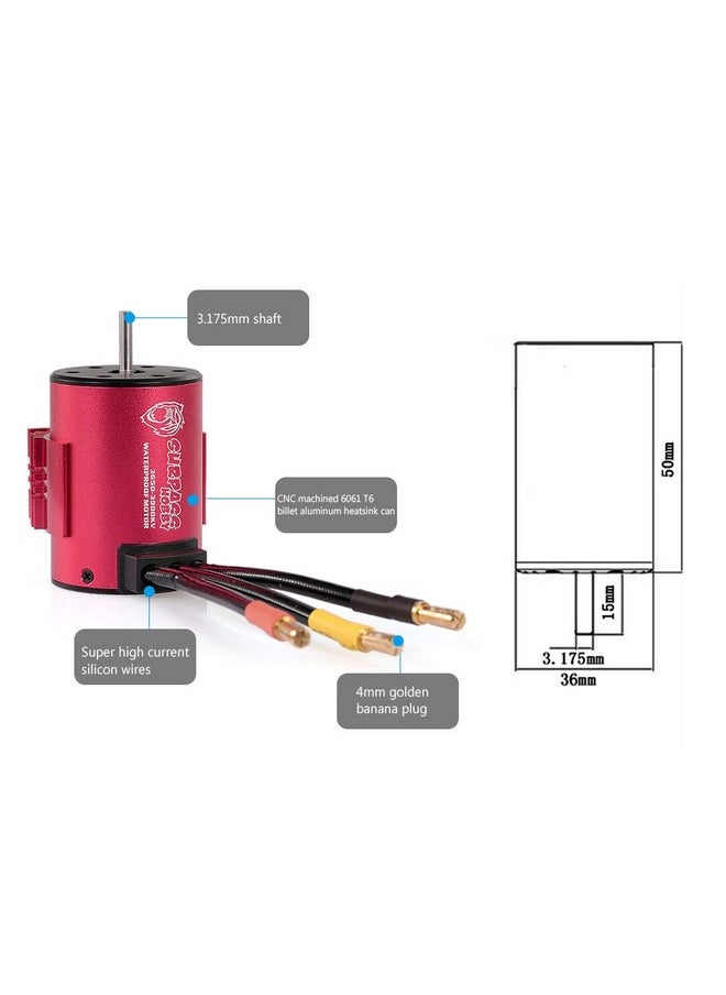 GoolRC - Surpass Hobby 3650 Brushless Motor And Esc Combo, 3900Kv Brushless Motor And 60A Esc For 1/10 Scale Rc Car Truck Indispensable Accessory For Modification Enthusiasts - Image 1