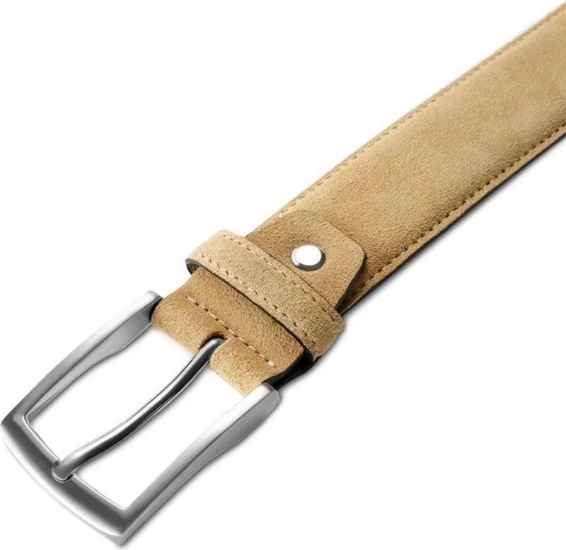 كاسفا ديري Kasva Leather 3.5 cm Dark Beige Suede Leather Belt