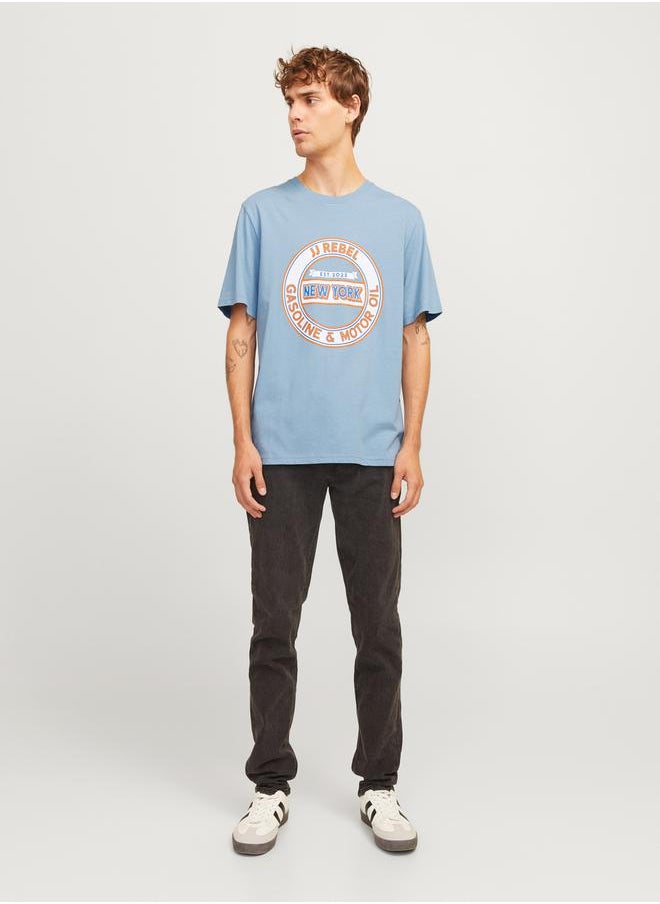 JJ Rebel by Jack & Jones Printed Crew Neck Relaxed Fit T-Shirt  - Image 4