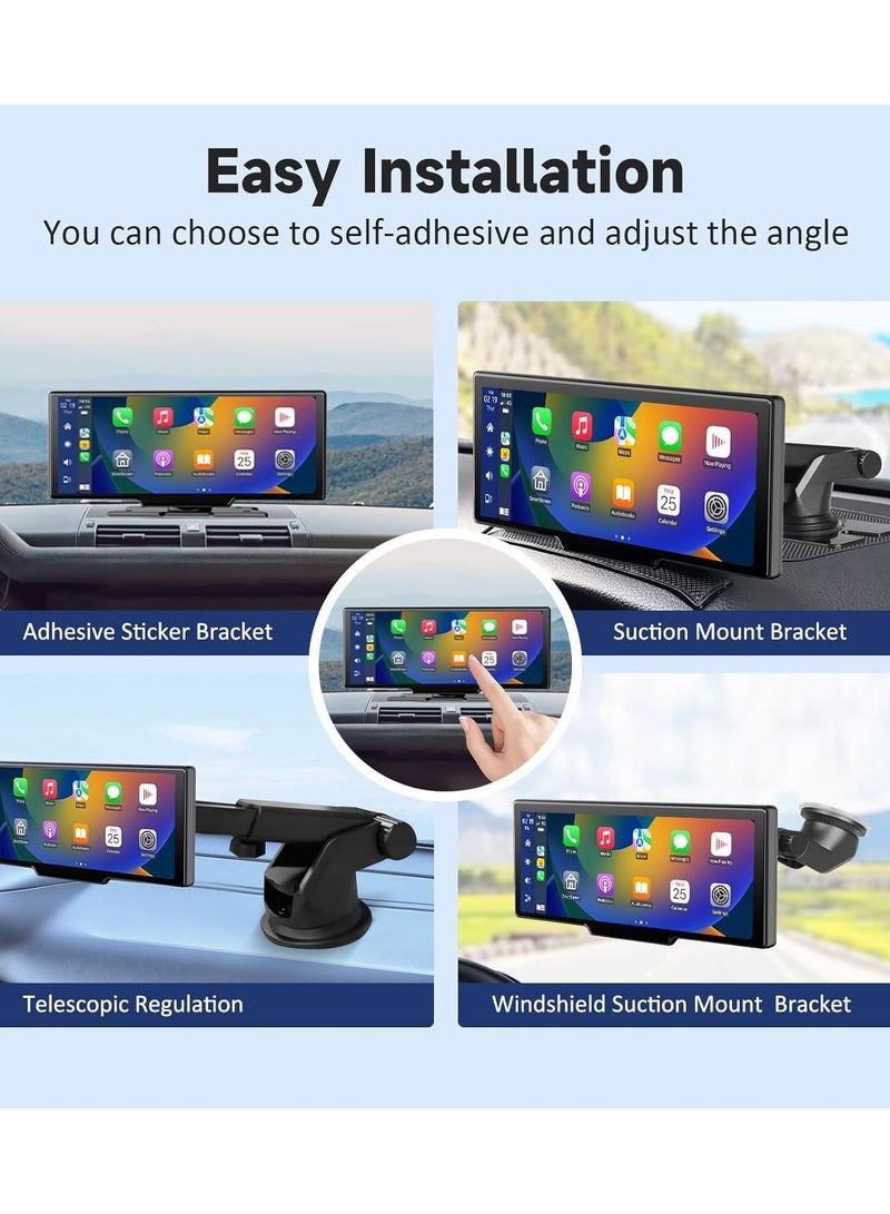 Generic Wireless CarPlayC for Car, 10.26" Portable Car Radio with Camera 4K front &1080P Rear, Carplay Screen for Car with 64G TF, Siri/Google, AUX/FM  - Image 3