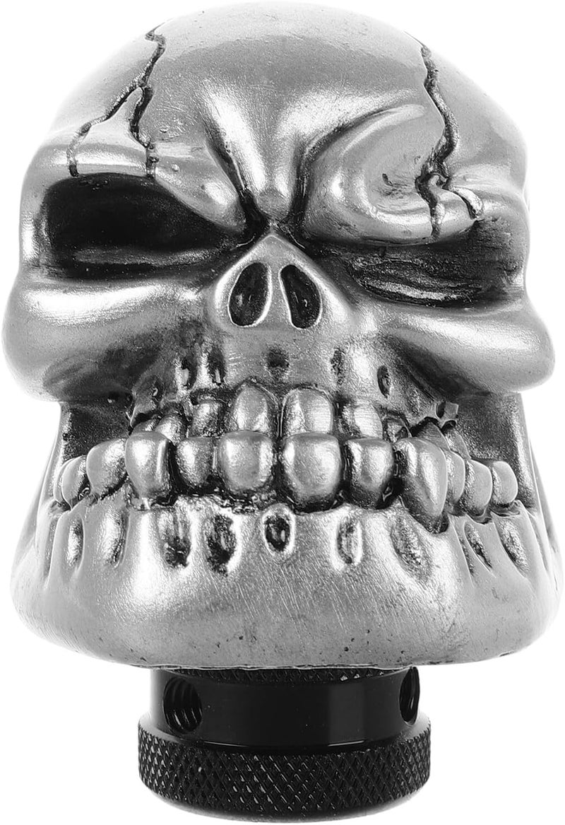 Ciieeo Resin Skull Gear Shift Knob Silver Stick Shifter for Manual Cars Universal Car Gear Lever Handle Accessory - Image 1