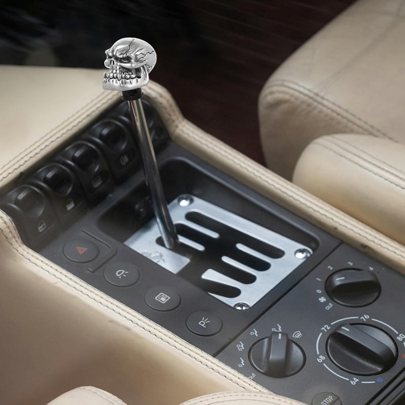 Ciieeo Resin Skull Gear Shift Knob Silver Stick Shifter for Manual Cars Universal Car Gear Lever Handle Accessory - Image 5