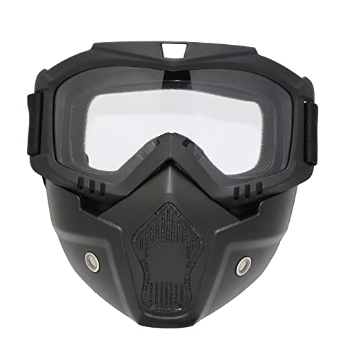 PLOOTA Motorcycle Face Mask Motorcycle Goggles for Men Women Motocross Goggles.Dirt Bike,ATV,Riding,UV400 Anti-Scratch Dustproof,Power sports,Offroad,MX,Skiing Goggles (M-ClearLens) - Image 1