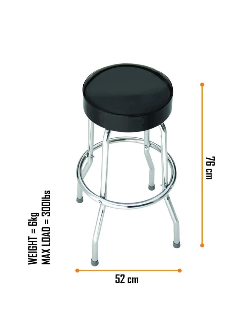 ROCKSAX Slipknot Glitch Bar Stool with Padded Swivel Seat Chrome Legs and Footrest 76cm High x 52cm Diameter Officially Licensed Merchandise  - Image 2