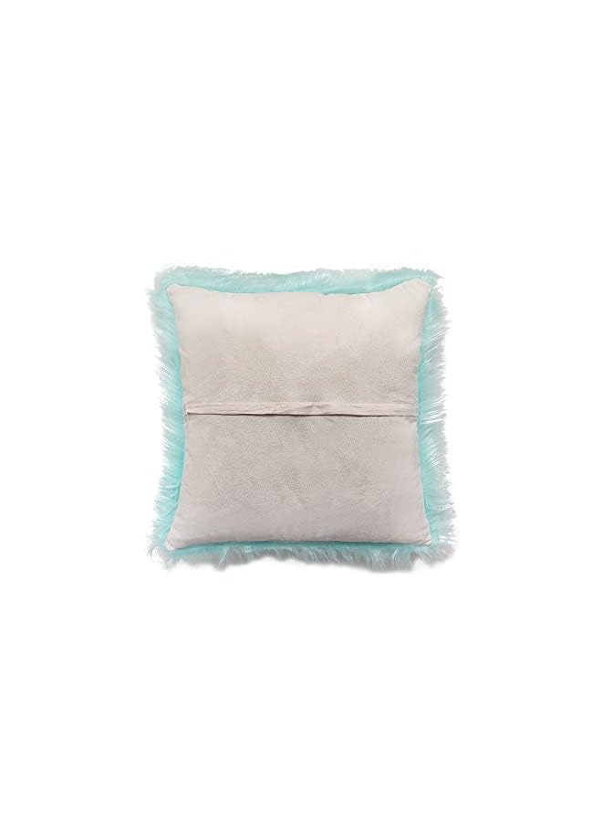 PROMASS Fur Throw Pillow Covers 18x18 Inch Luxury Long Fur Mongolian Fluffy Soft Cushion Cover Plush Square Floor Pillow Case for Couch Bedroom Sofa Chair 45x45CM (Light Blue) - Image 2
