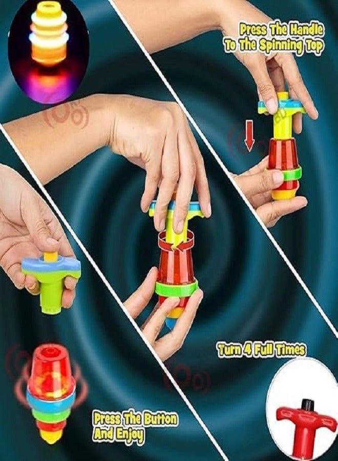 Fidget Fingertip Hand Toy Autism Special Needs Stress Relief Anxiety Sensory Game for Kids Boys Girls Men Women (Flashing Top LED Lights Musical Lattu, Plastic)  - Image 3
