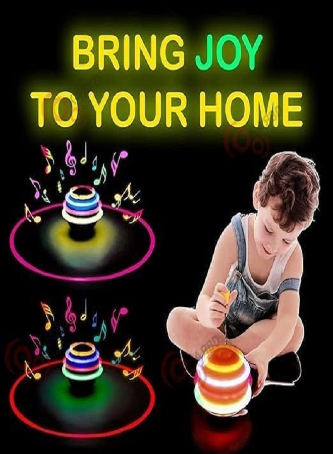 Fidget Fingertip Hand Toy Autism Special Needs Stress Relief Anxiety Sensory Game for Kids Boys Girls Men Women (Flashing Top LED Lights Musical Lattu, Plastic)  - Image 5