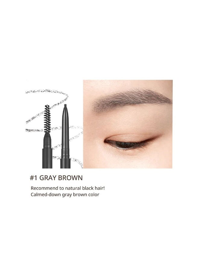 Peripera Speedy Skinny Brow - Self-Sharpening Brow Pencil 01 Gray Brown 7g - Image 3