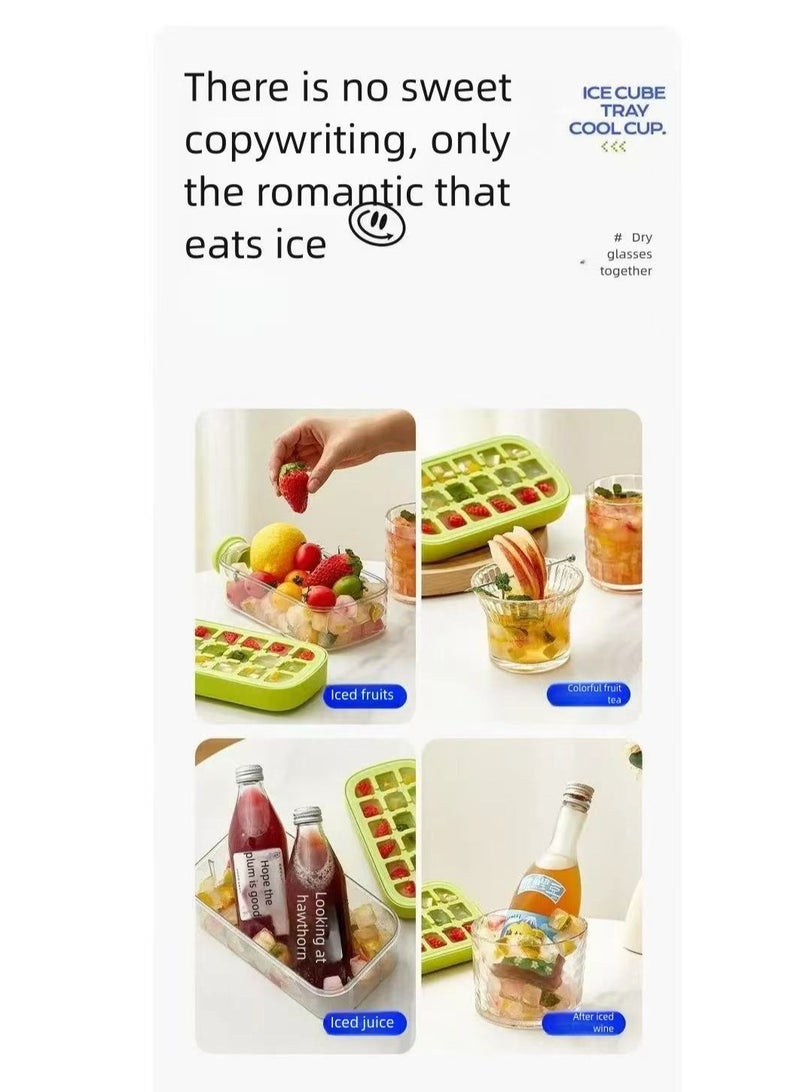 FLYHSO Portable silicone ice grid straw pot creative ice block manufacturing mold, detachable for easy cleaning, one click press 18 ice blocks outdoor straw cup fitness drink ice pot - Image 2