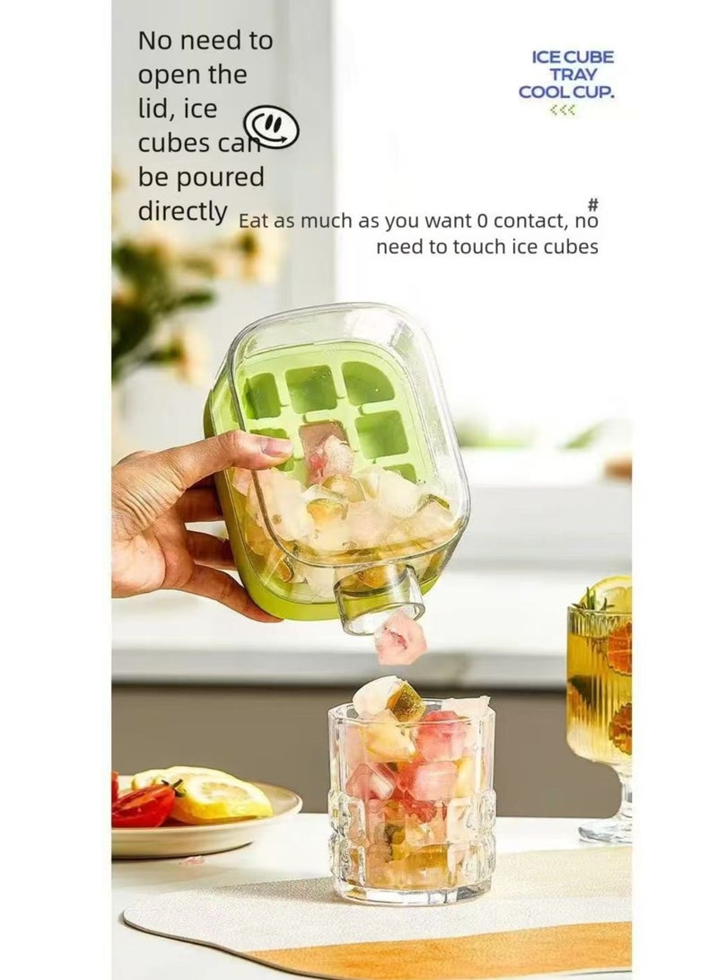 FLYHSO Portable silicone ice grid straw pot creative ice block manufacturing mold, detachable for easy cleaning, one click press 18 ice blocks outdoor straw cup fitness drink ice pot - Image 3