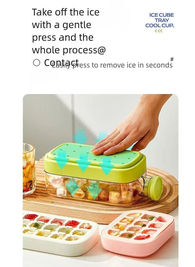 FLYHSO Portable silicone ice grid straw pot creative ice block manufacturing mold, detachable for easy cleaning, one click press 18 ice blocks outdoor straw cup fitness drink ice pot - Image 5