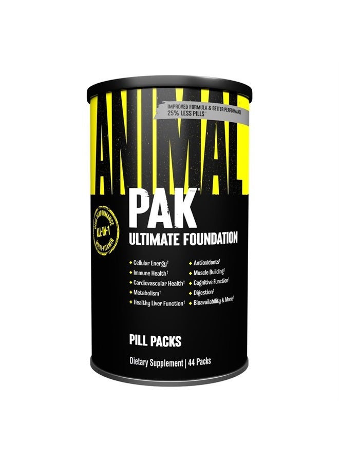 ANIMAL Pak - Convenient All-in-One Vitamin & Supplement Pack - Zinc, Vitamins C, B, D, Amino Acids and More - Sports Nutrition Performance Mulitvitamin for Women & Men - Updated Version - 44 Count  - Image 1