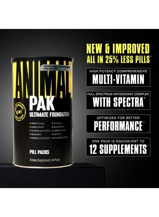 ANIMAL Pak - Convenient All-in-One Vitamin & Supplement Pack - Zinc, Vitamins C, B, D, Amino Acids and More - Sports Nutrition Performance Mulitvitamin for Women & Men - Updated Version - 44 Count  - Image 2