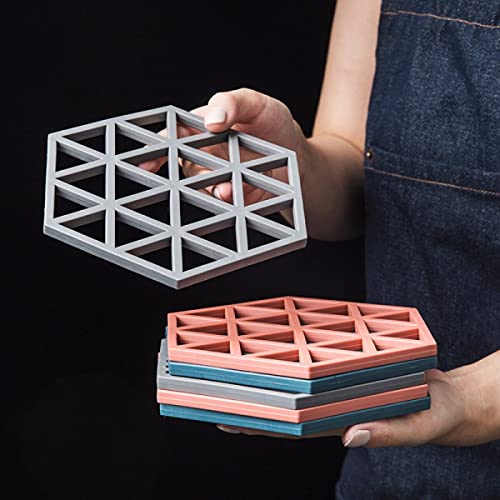 Leeonz® Silicone Trivet Mats Set of 4 — Multipurpose Non-Slip Holders Cute Trivets for Pans,Drying Mat,Thick Countertop Mat,Bowl Mats,Dish Mats,Plant Mats,etc.(Color May Vary) - Image 2