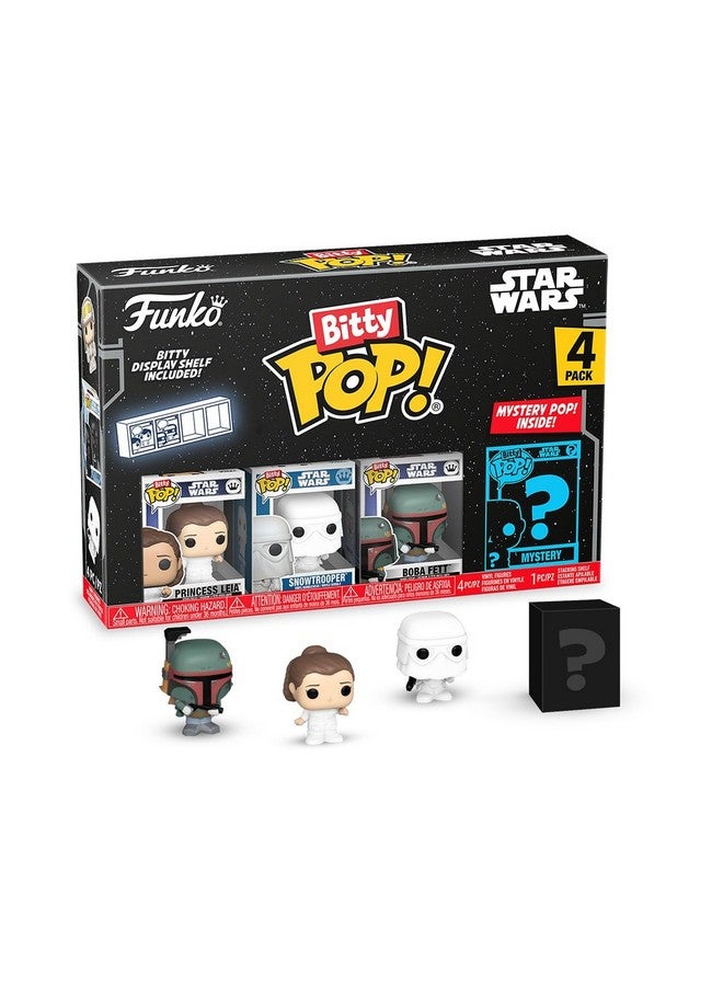 Funko فانكو بوب بيتي: ستار وورز - الأميرة ليا، سنو تروبر، بوبا فيت وشخصية مريبة - (قد تختلف الأنماط) وشخصية ميني مريبة مفاجئة - 0.9 بوصة (2.2 سم) قابلة للجمع - فكرة هدية - Image 1