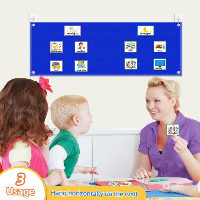 ALSLEA Visual Schedule for Kids with Autism Chore Chart for Toddler Planning Board Daily Routine Chart Autism Learning Materials Classroom, Home Use with 124 Cards (Blue) - Image 5
