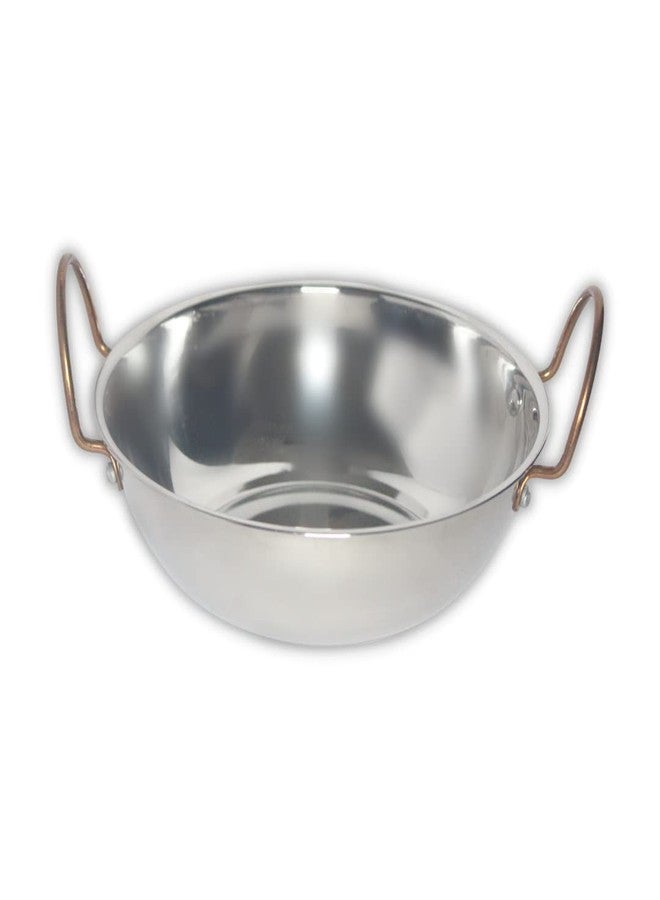Fableart Stainless Steel Kadhai for Daily Cooking, Lightweight, with Copper Coloured Handles, 24cm, 2000 ml Capacity - Image 1