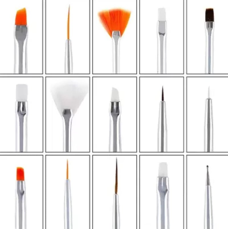 FEELHIGH 48 Bottles 3D Nail Art Set 5Pc Double Side Dotting Pen 15Pcs Nail Art Brush Decoration Tool Combo - Image 2