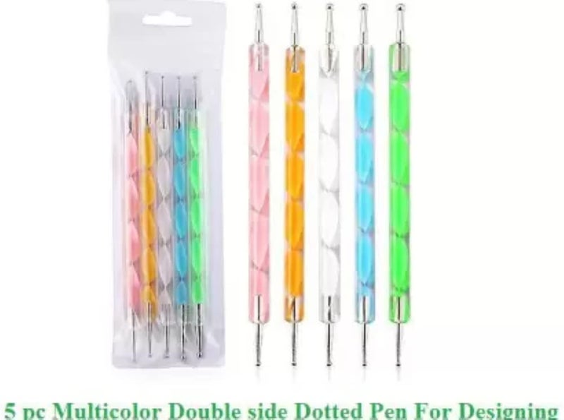 FEELHIGH 48 Bottles 3D Nail Art Set 5Pc Double Side Dotting Pen 15Pcs Nail Art Brush Decoration Tool Combo - Image 3
