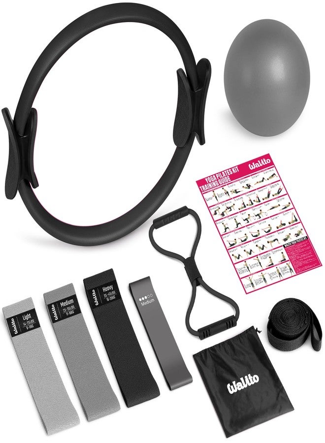 WALITO Pilates Ring Set for Women, Better Home Pilates Equipment Kit with Resistance Bands, Figure 8 Workout Bands, Magic Circle, Mini Ball, Compact Toning Fitness Essentials Starter Accessories Gift - Image 1