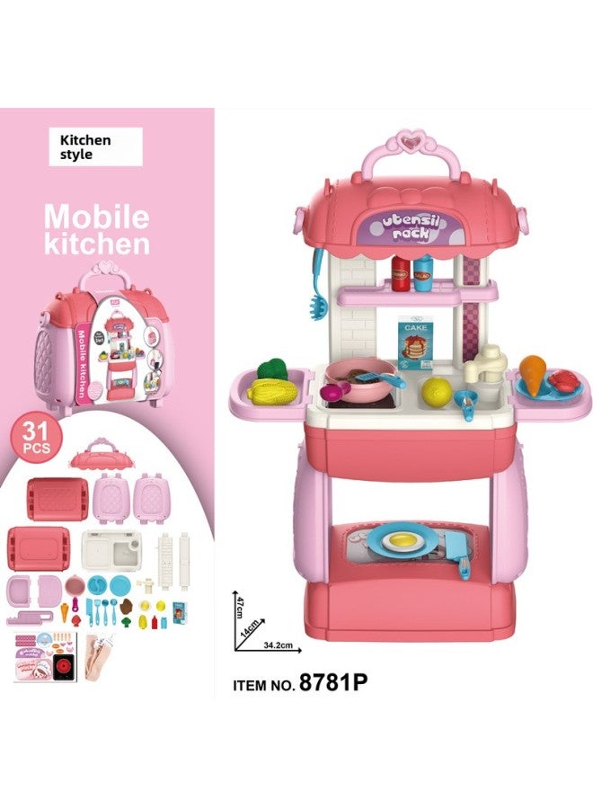 Children's Simulation Kitchen Tableware Suit Dressing Tools Supermarket Play House Crossbody Handbag Doctor Toy-Color:8258p Hair Salon Bag 0.6kg  - Image 5