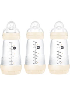 MAM MAM Easy Start Anti-Colic Bottle, Baby Essentials, Medium Flow Bottles with Silicone, Unisex Baby Bottles, Designs May Vary, 9 oz (3-Count)  - Image 1