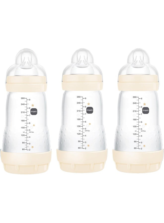 MAM MAM Easy Start Anti-Colic Bottle, Baby Essentials, Medium Flow Bottles with Silicone, Unisex Baby Bottles, Designs May Vary, 9 oz (3-Count) - Image 1