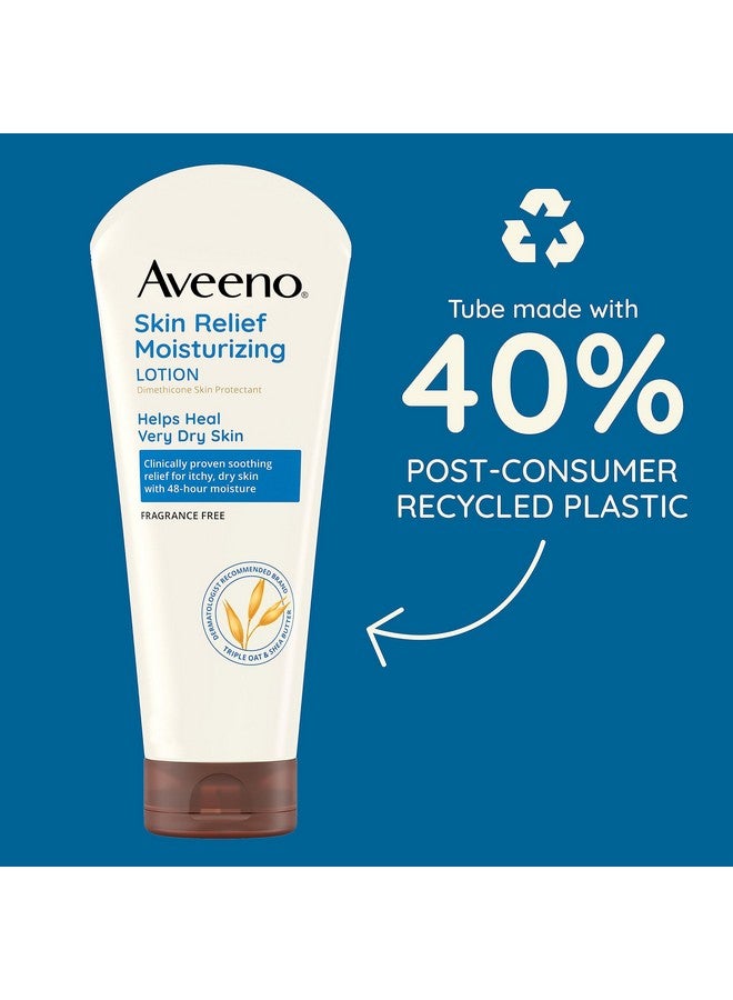 Aveeno Skin Relief 24-Hour Moisturizing Lotion for Sensitive Skin with Natural Shea Butter & Triple Oat Complex, Unscented Therapeutic Lotion for Extra Dry, Itchy Skin, 8 fl. oz - Image 4