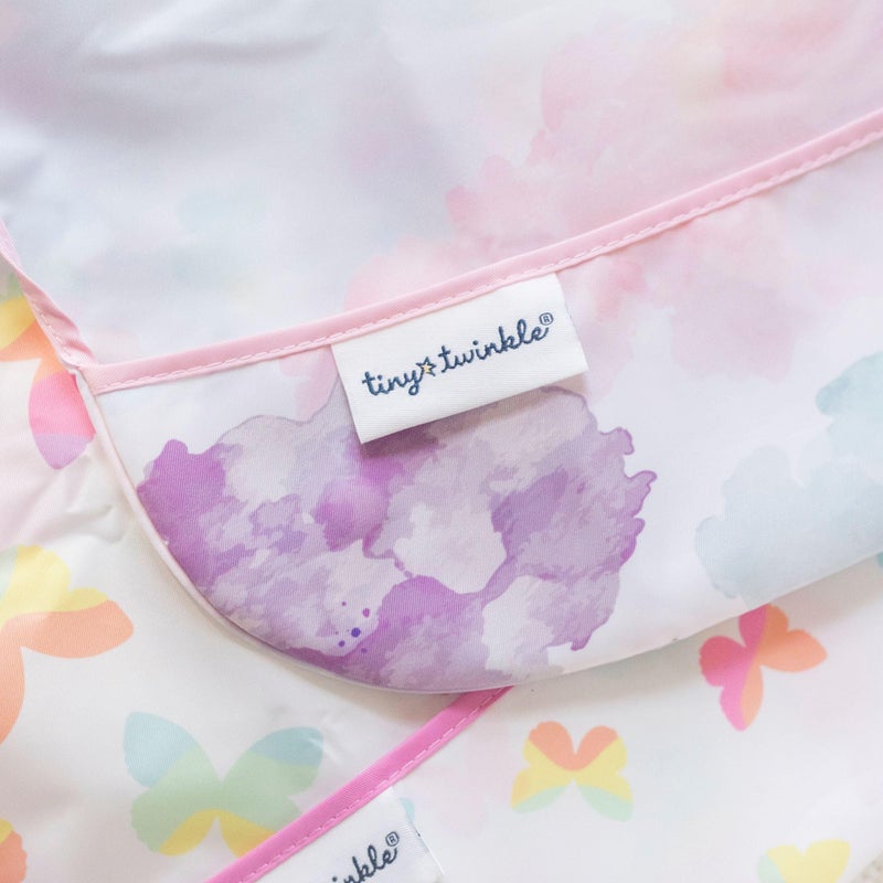 Tiny Twinkle Long Sleeve Bib for Babies & Toddlers | Waterproof Smock Bib for Eating | Machine Washable & Mess-Proof Feeding Essentials | Newborn Shower Gift (Cotton Candy, 6â€“24M) - Image 4